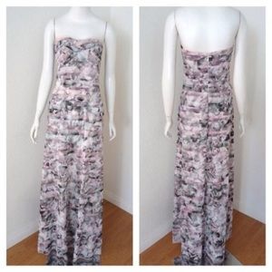 BCBGMAXAZRIA- Purple Gray Mesh Formal Gown